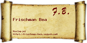 Frischman Bea névjegykártya